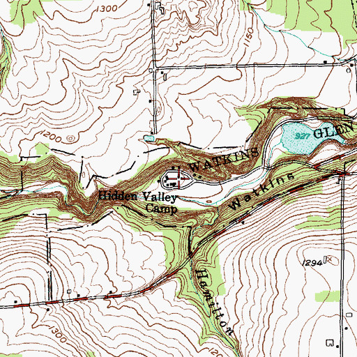 Topographic Map of Watkins Glen Yacht Club, NY