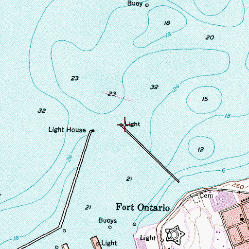 Topographic Map of East Breakwater Light, NY