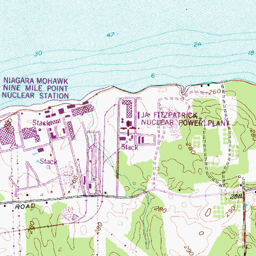 Topographic Map of J A Fitzpatrick Nuclear Power Plant, NY