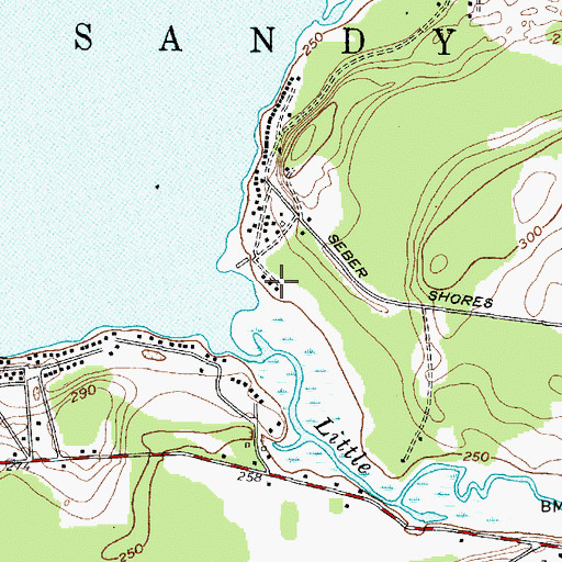 Topographic Map of Seber Shore Marina, NY