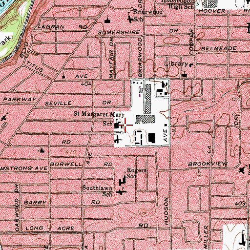 Topographic Map of Saint Margaret Mary School, NY