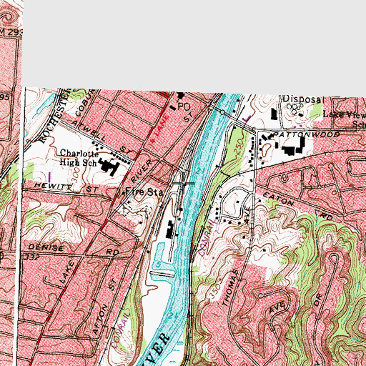 Topographic Map of Charlotte Yacht Club, NY