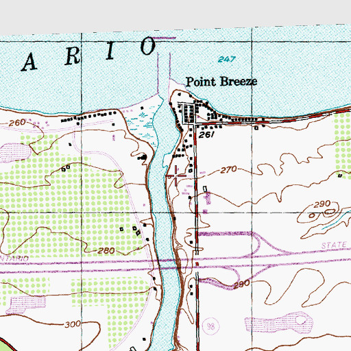 Topographic Map of Four C's Marina, NY