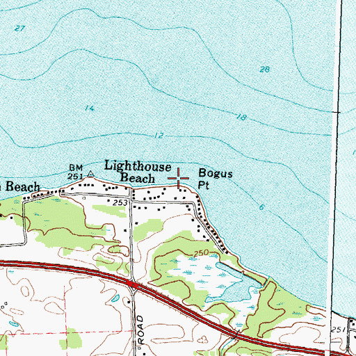 Topographic Map of Braddock Point Light, NY