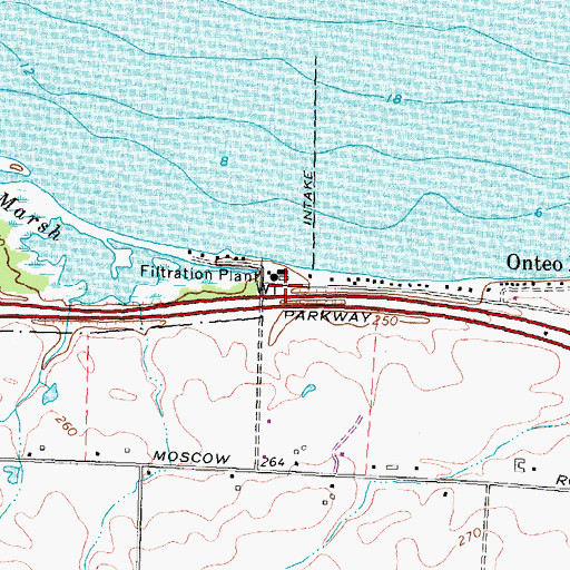 Topographic Map of Brockport Waterworks Pumping Station, NY
