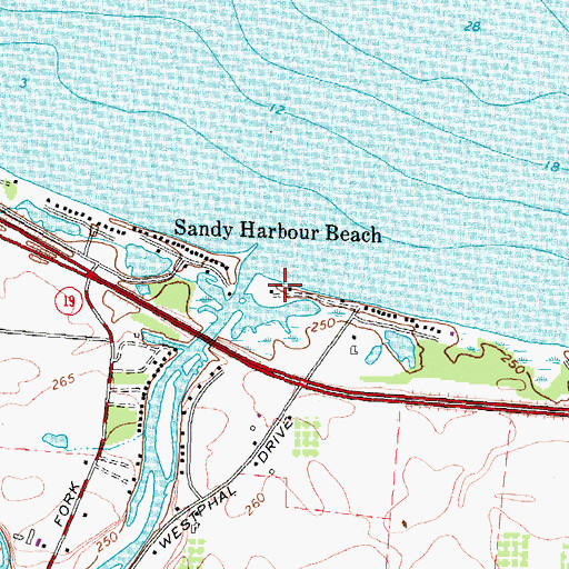 Topographic Map of Brockport Yacht Club, NY