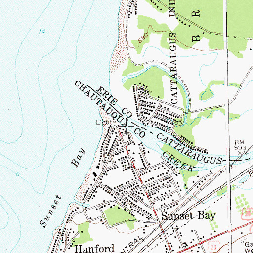 Topographic Map of Keene Marina, NY
