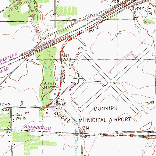 Topographic Map of Chautauqua County/Dunkirk Airport, NY