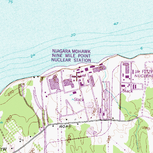 Topographic Map of Niagara Mohawk Nine Mile Point Nuclear Station, NY