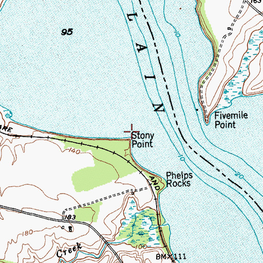 Topographic Map of Fivemile Point Light, NY