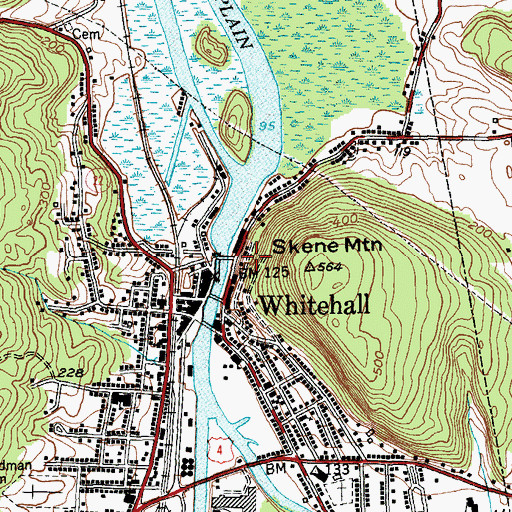 Topographic Map of Lock Twelve Marina, NY