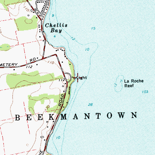 Topographic Map of Point Au Roche Light, NY