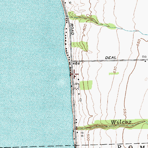 Topographic Map of Lakeside Cottage Court and Marina, NY
