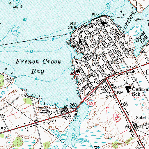Topographic Map of Thousand Island Marina, NY