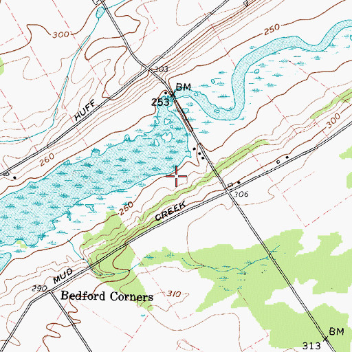 Topographic Map of Martins Marina, NY