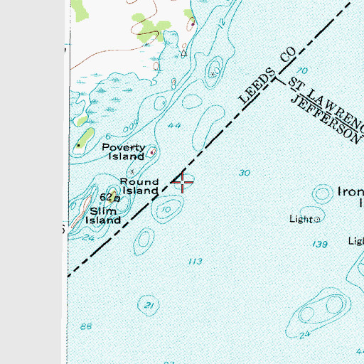 Topographic Map of Poverty Island, NY