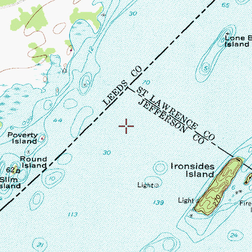 Topographic Map of Poverty Island Lower Shoal, NY