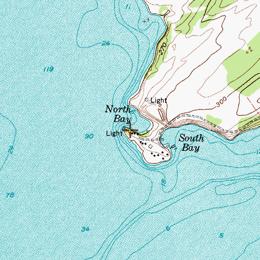 Topographic Map of Leading Light, NY