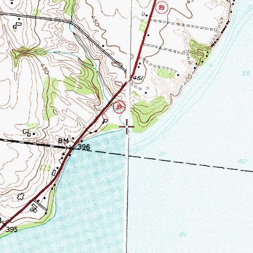 Topographic Map of Burroughs Creek, NY