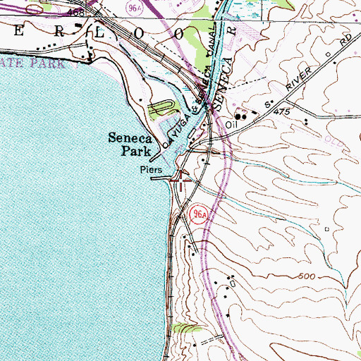 Topographic Map of Seneca Yacht Club, NY