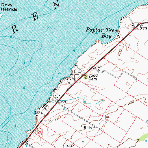 Topographic Map of Lawrence J Docteur Dock, NY