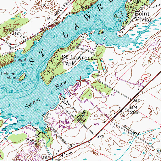 Topographic Map of Swan Bay Marina, NY