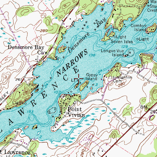 Topographic Map of Leading Light, NY