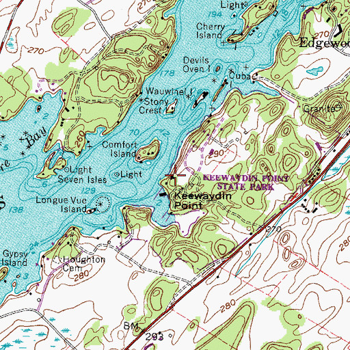 Topographic Map of Keewaydin Marina, NY