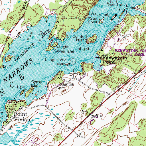 Topographic Map of Bella Vista, NY