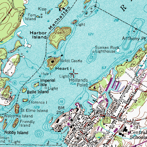 Topographic Map of Fronenac Shoal, NY