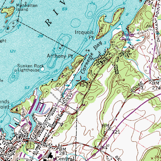 Topographic Map of Mance Marine Basin, NY