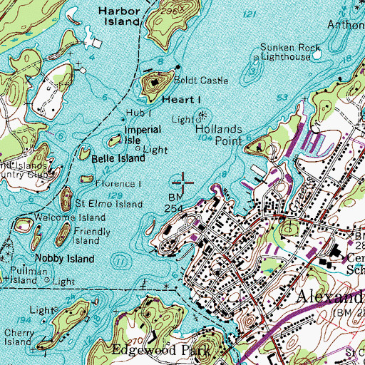 Topographic Map of Broadway Shoal, NY
