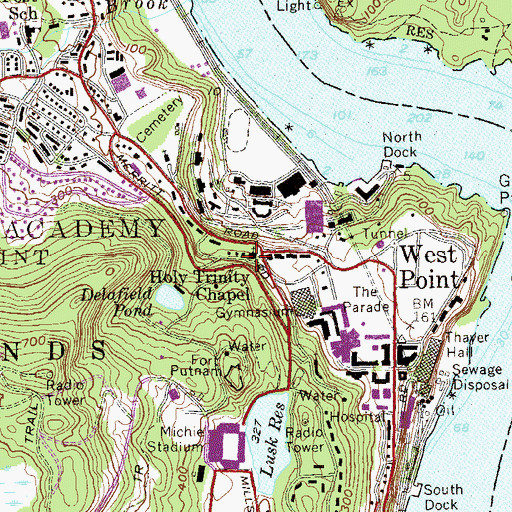 Topographic Map of Trinity Chapel, NY