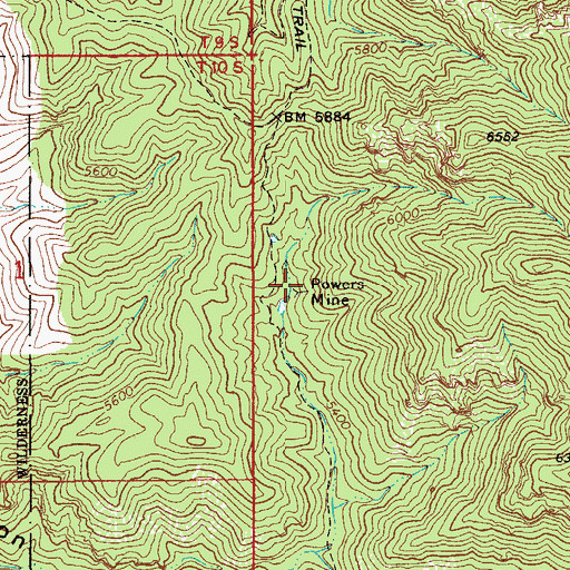 Topographic Map of Powers Mine, AZ