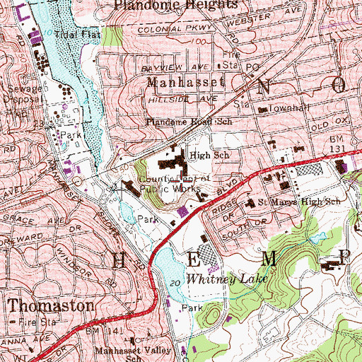 Topographic Map of Nassau County Department of Public Works, NY