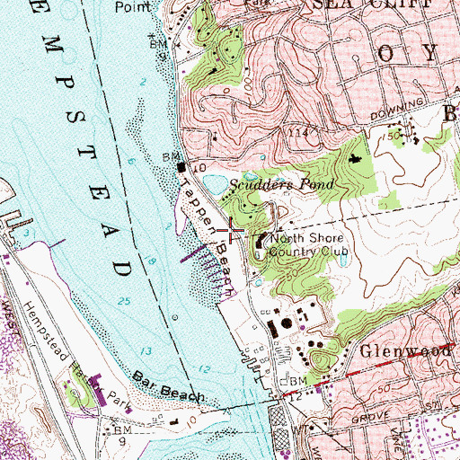 Topographic Map of Tappen Beach, NY