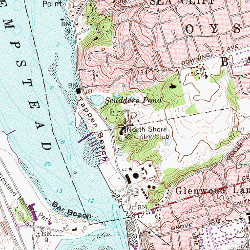 Topographic Map of North Shore Country Club, NY