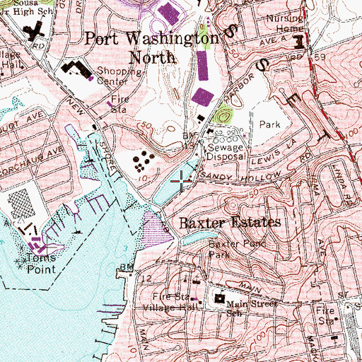 Topographic Map of Mill Pond, NY
