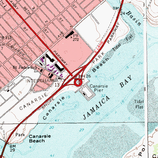 Topographic Map of Interchange 13, NY
