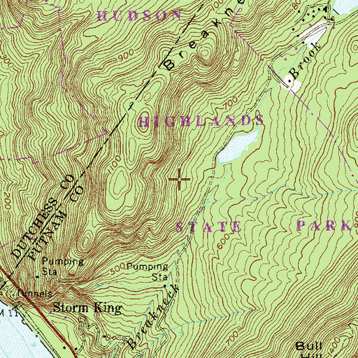 Topographic Map of Hudson Highlands State Park, NY