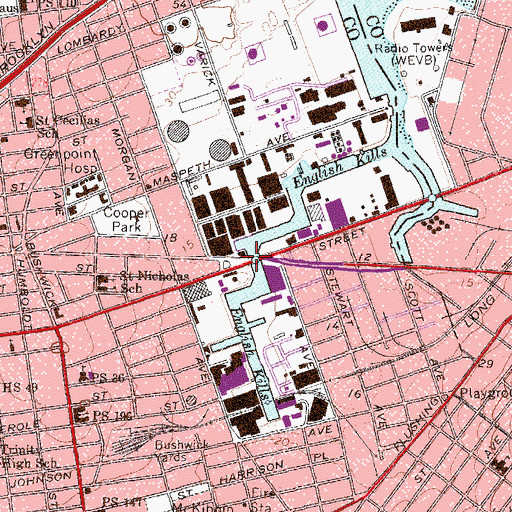 Topographic Map of Metropolitan Avenue Bascule Bridge, NY