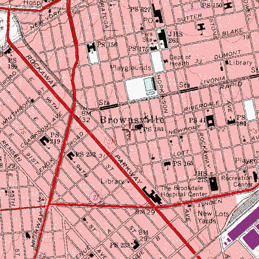 Topographic Map of Public School 183, NY