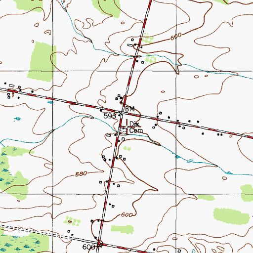 Topographic Map of Dix Cemetery, NY