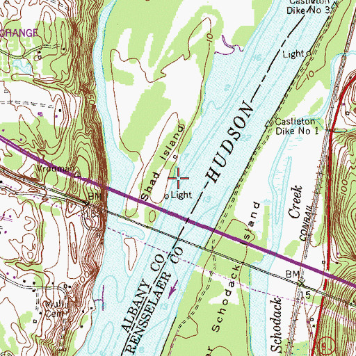 Topographic Map of Baker Creek, NY