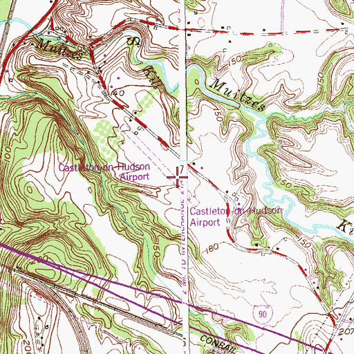 Topographic Map of Castleton-on-Hudson Airport (historical), NY