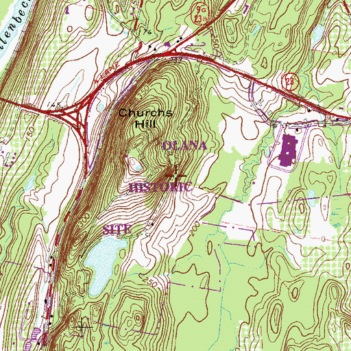 Topographic Map of Olana Historic Site, NY