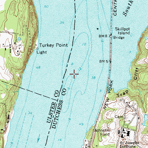 Topographic Map of Hogs Back, NY