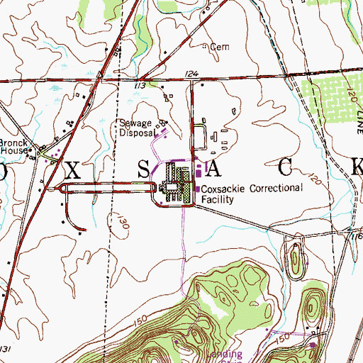 Topographic Map of Coxsackie Correctional Facility, NY