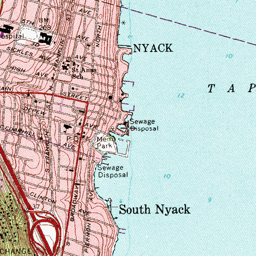Topographic Map of Lower Nyack Landing, NY