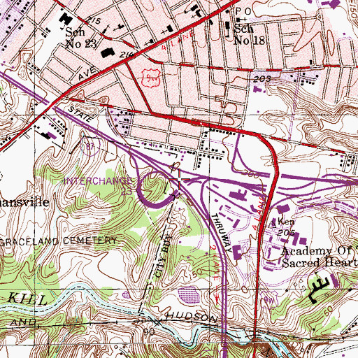 Topographic Map of Interchange 23, NY